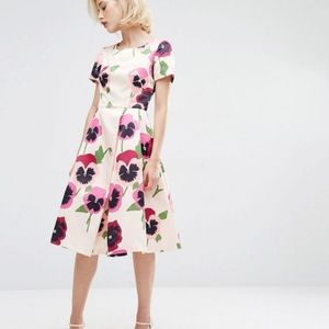 Horrockses Iris Pansy Prom Dress in Ducjess Satin